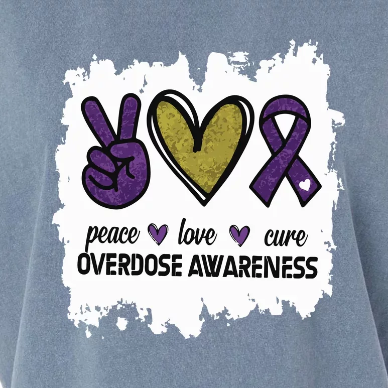 Peace Love Cure Overdose Awareness Garment-Dyed Women's Muscle Tee