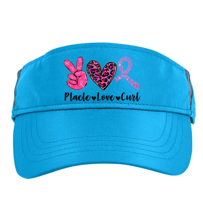 Peace Love Cure Leopard Pink Ribbon Breast Cancer Awareness Meaningful Gift Adult Drive Performance Visor