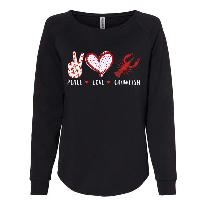 Peace Love Crawfish Boil Gift Womens California Wash Sweatshirt