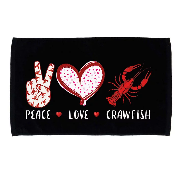 Peace Love Crawfish Boil Gift Microfiber Hand Towel