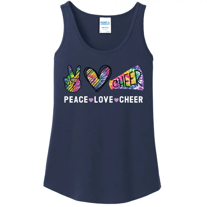 Peace Love Cheer Tie Dye Cheerleading For Cheerleader Cute Ladies Essential Tank