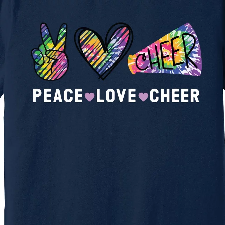 Peace Love Cheer Tie Dye Cheerleading For Cheerleader Cute Premium T-Shirt