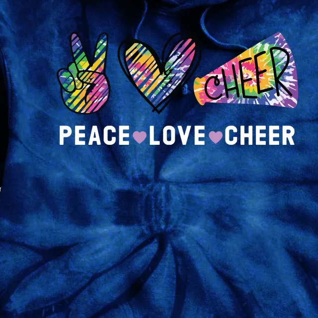 Peace Love Cheer Tie Dye Cheerleading For Cheerleader Cute Tie Dye Hoodie