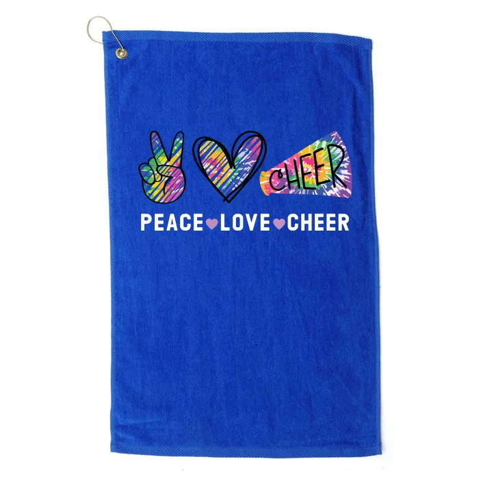 Peace Love Cheer Tie Dye Cheerleading For Cheerleader Cute Platinum Collection Golf Towel