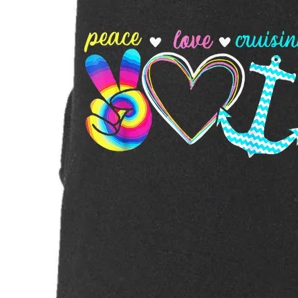 Peace Love Cruising Ship Hippie Floating Ocean Beach Lover Doggie 3-End Fleece Hoodie