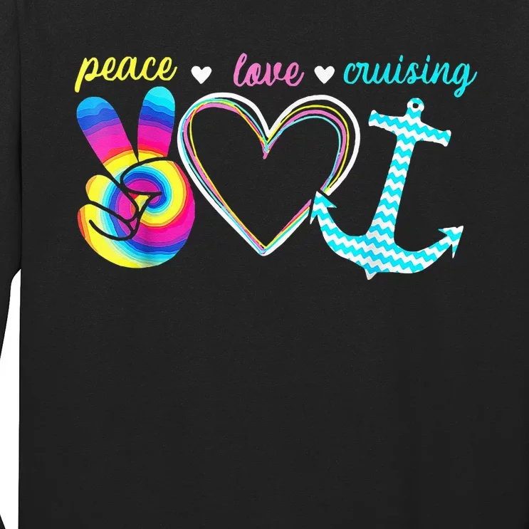 Peace Love Cruising Ship Hippie Floating Ocean Beach Lover Long Sleeve Shirt