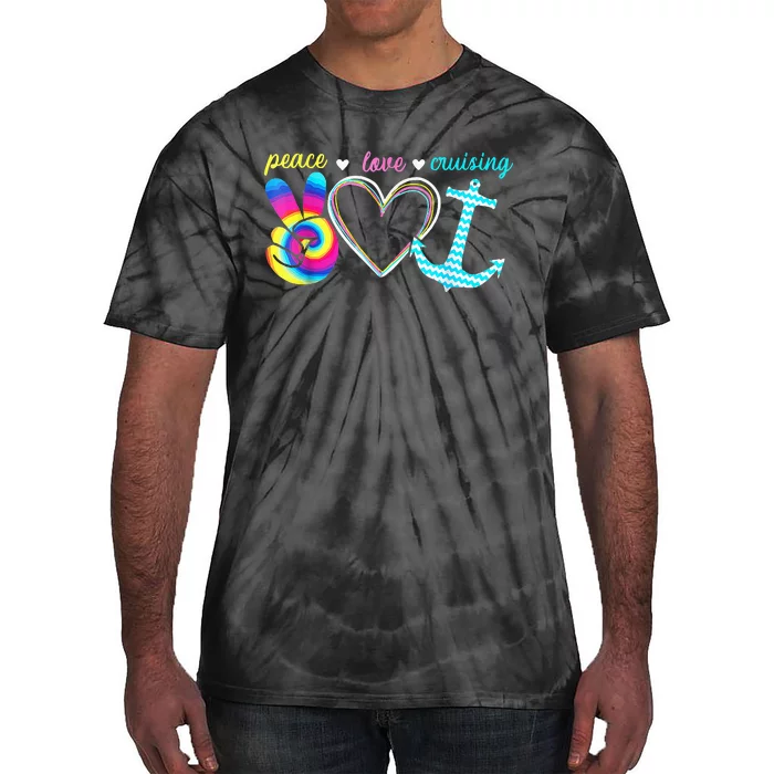 Peace Love Cruising Ship Hippie Floating Ocean Beach Lover Tie-Dye T-Shirt