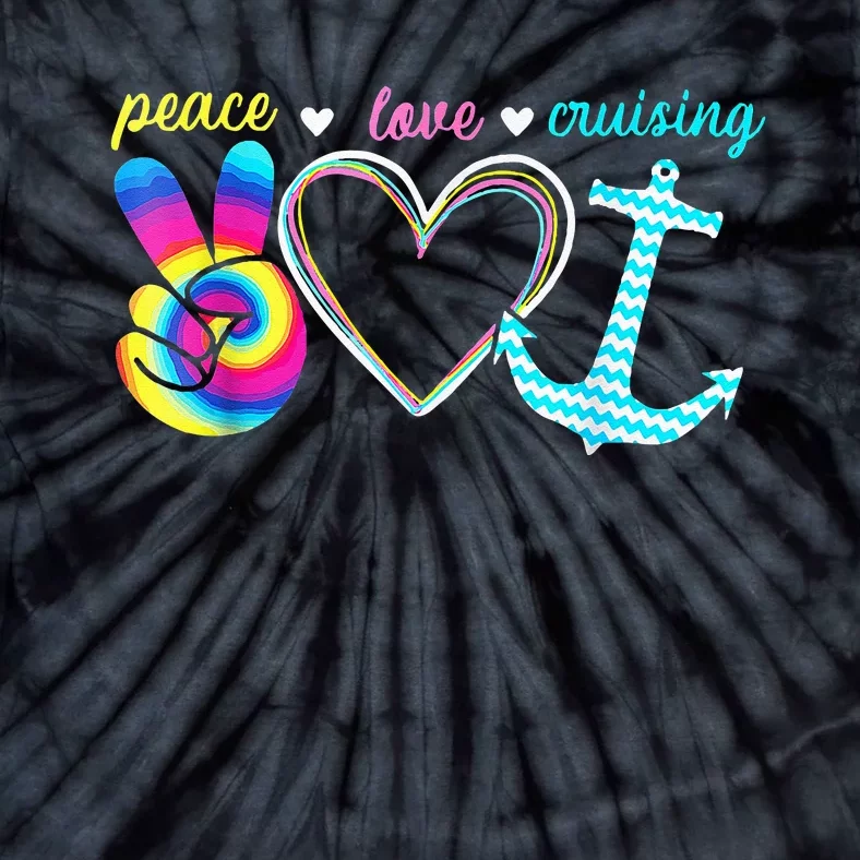 Peace Love Cruising Ship Hippie Floating Ocean Beach Lover Tie-Dye T-Shirt