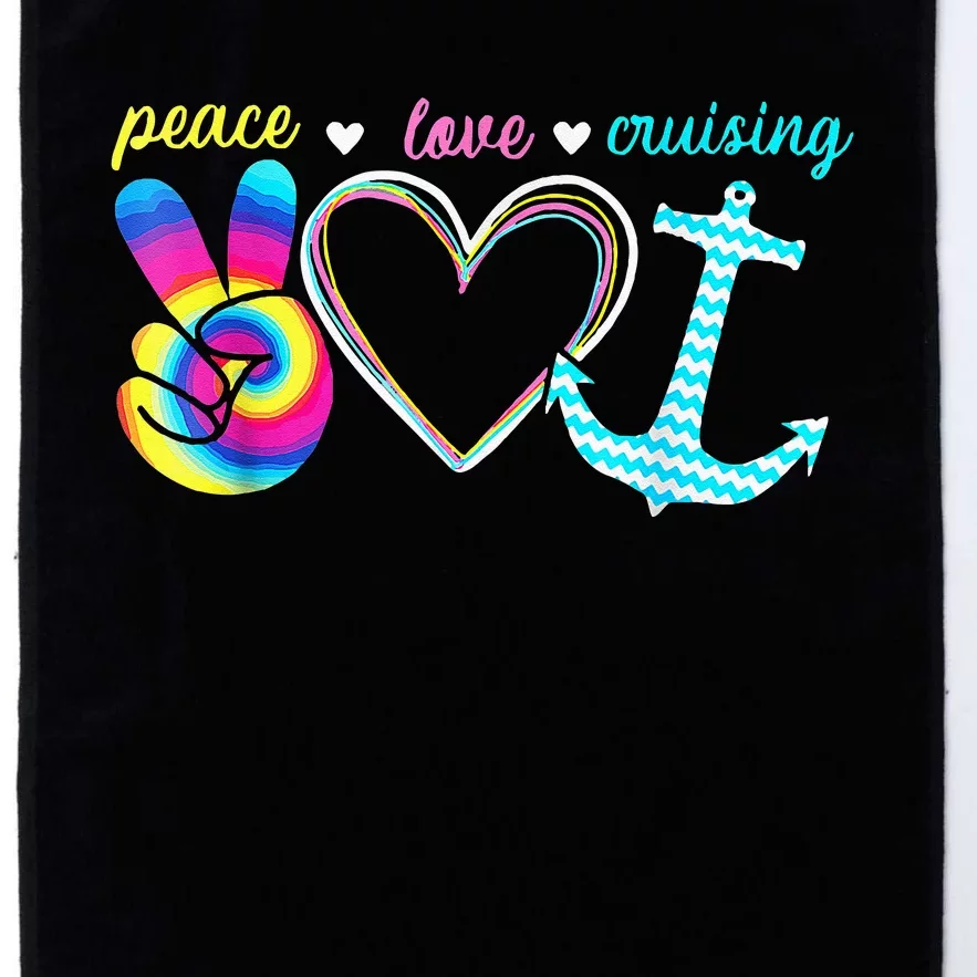 Peace Love Cruising Ship Hippie Floating Ocean Beach Lover Platinum Collection Golf Towel