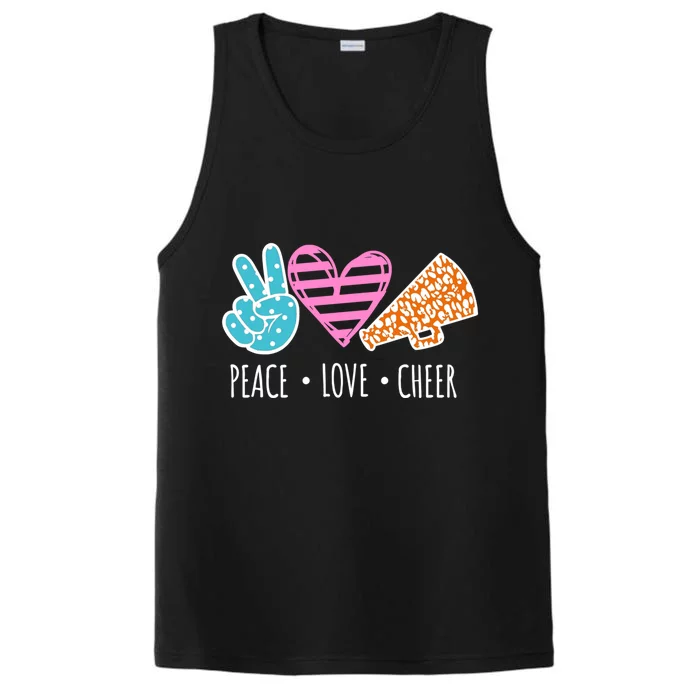 Peace Love Cheer Cheerleader Teen Girls Funny Cheerleading Gift Performance Tank