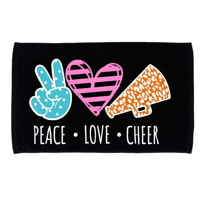 Peace Love Cheer Cheerleader Teen Girls Funny Cheerleading Gift Microfiber Hand Towel