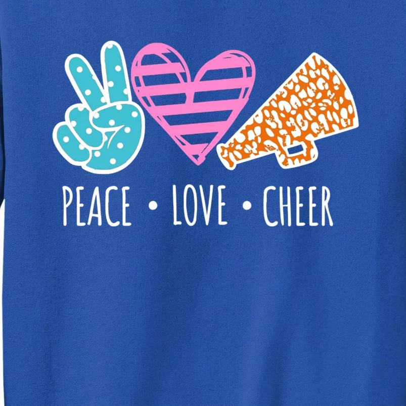 Peace Love Cheer Cheerleader Teen Girls Funny Cheerleading Gift Tall Sweatshirt