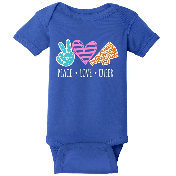 Peace Love Cheer Cheerleader Teen Girls Funny Cheerleading Gift Baby Bodysuit