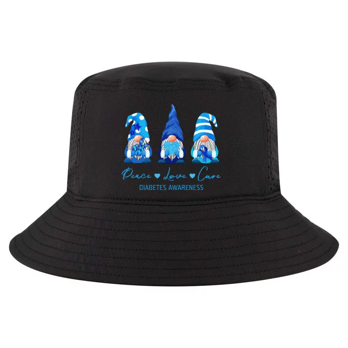 Peace Love Cure Gnome Diabetes Awareness Survivors Gifts Cool Comfort Performance Bucket Hat