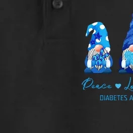 Peace Love Cure Gnome Diabetes Awareness Survivors Gifts Dry Zone Grid Performance Polo