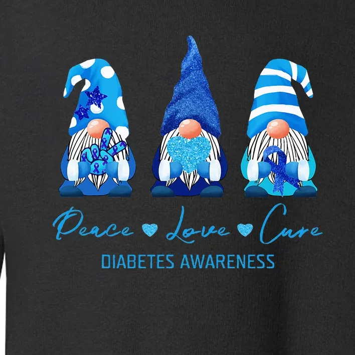 Peace Love Cure Gnome Diabetes Awareness Survivors Gifts Toddler Sweatshirt