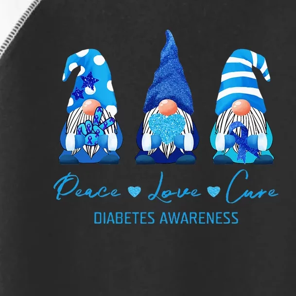 Peace Love Cure Gnome Diabetes Awareness Survivors Gifts Toddler Fine Jersey T-Shirt