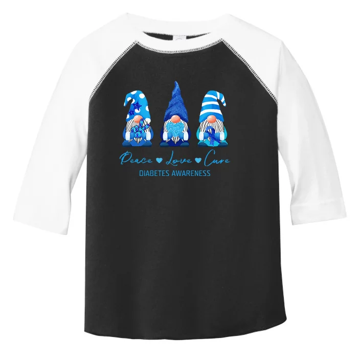 Peace Love Cure Gnome Diabetes Awareness Survivors Gifts Toddler Fine Jersey T-Shirt