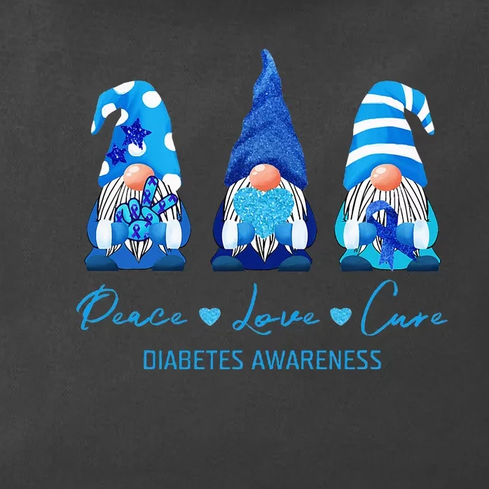 Peace Love Cure Gnome Diabetes Awareness Survivors Gifts Zip Tote Bag