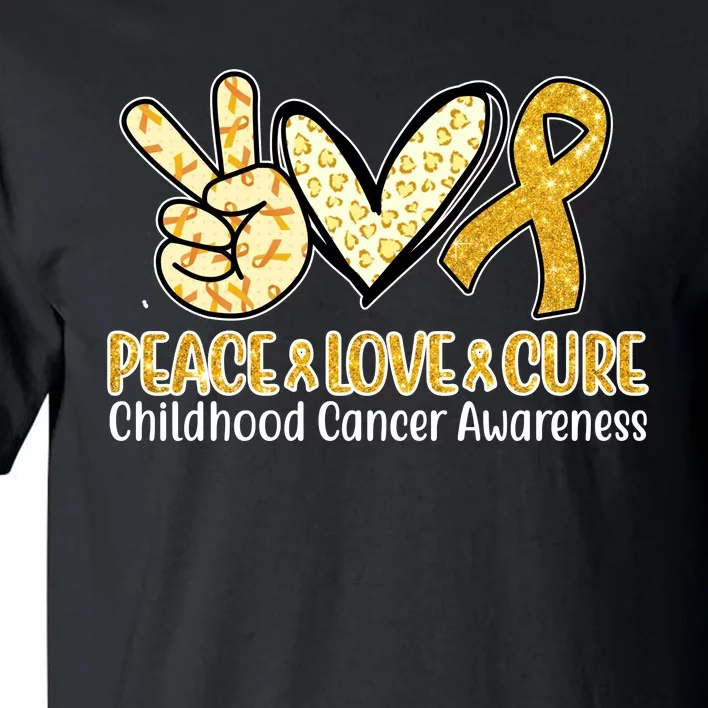 Peace Love Cure Childhood Cancer Awareness Tall T-Shirt