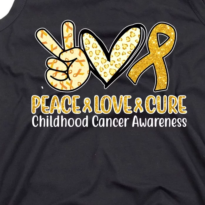 Peace Love Cure Childhood Cancer Awareness Tank Top