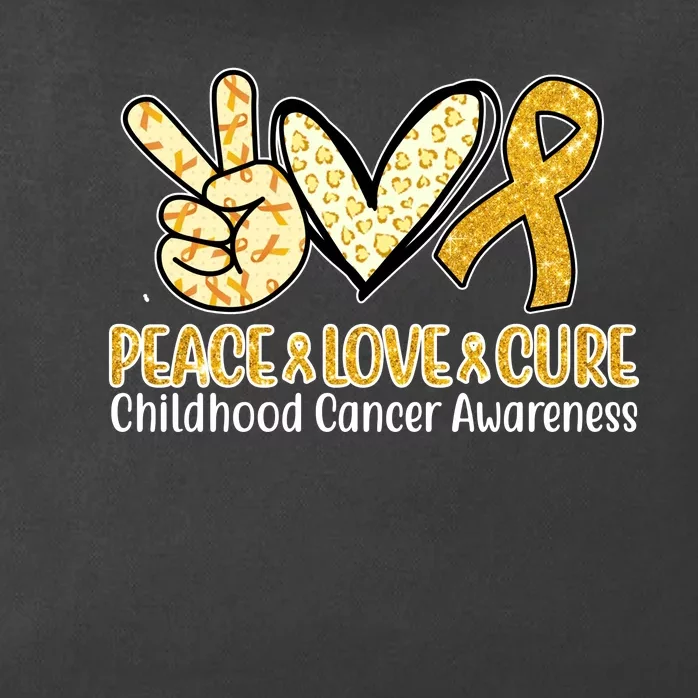 Peace Love Cure Childhood Cancer Awareness Zip Tote Bag