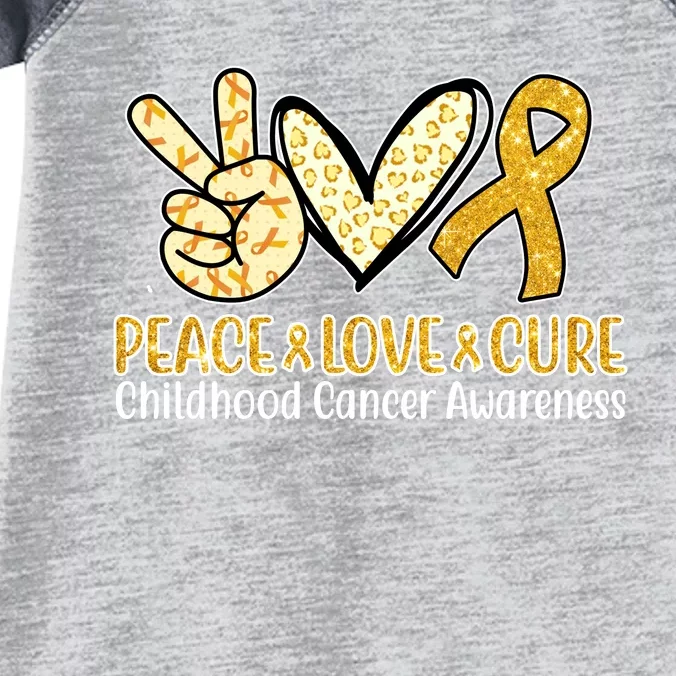 Peace Love Cure Childhood Cancer Awareness Infant Baby Jersey Bodysuit