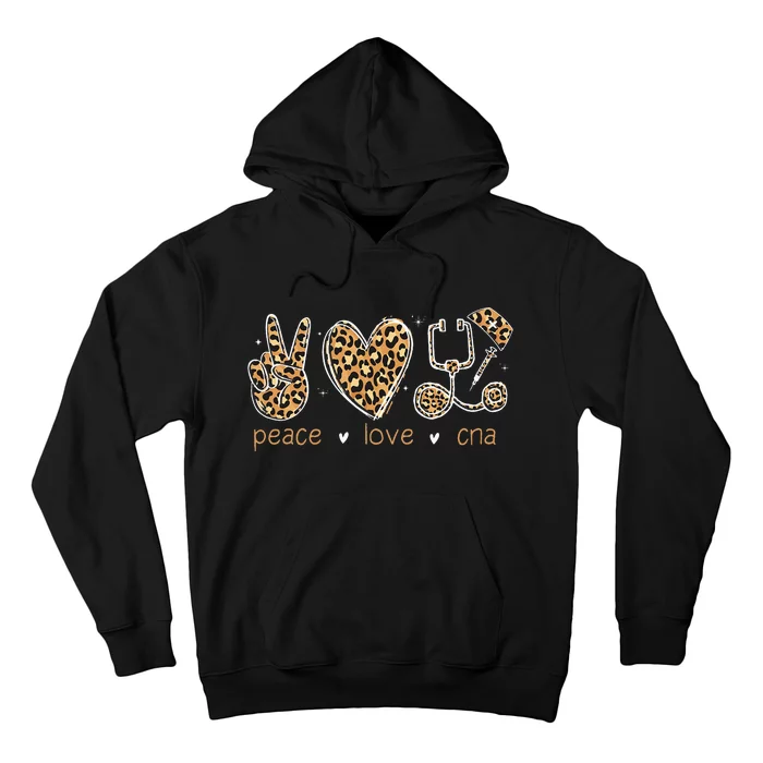 Peace love CNA Nurse life leopard Nurses Week Hoodie