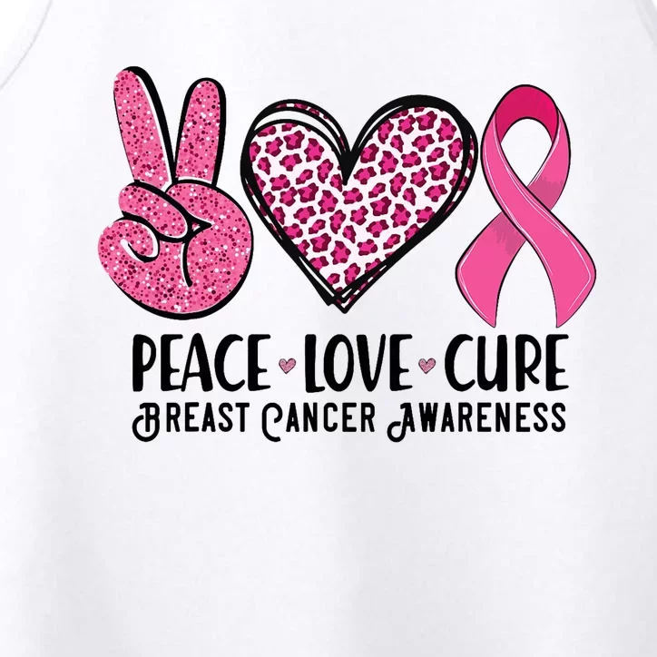 Peace Love Cure Breast Cancer Awareness Warrior Pink Ribbon Performance Tank