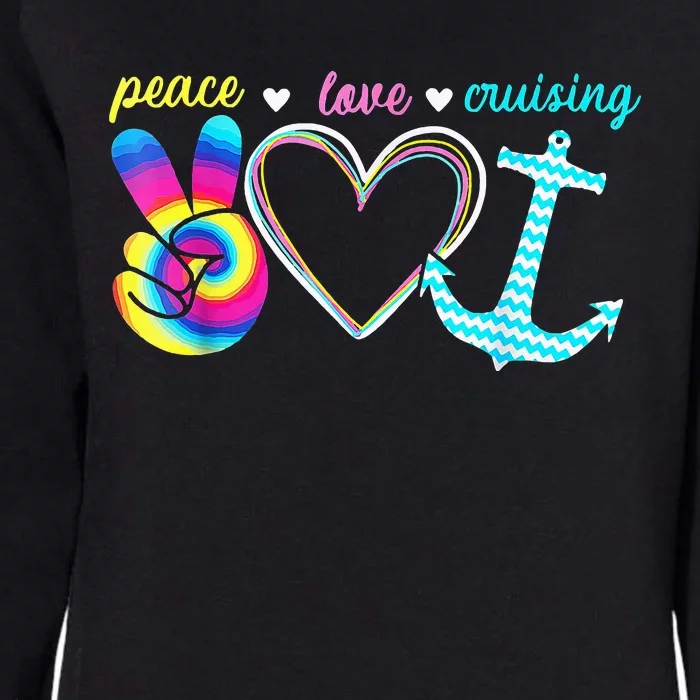 Peace Love Cruising Ship Hippie Floating Ocean Beach Lover Womens California Wash Sweatshirt