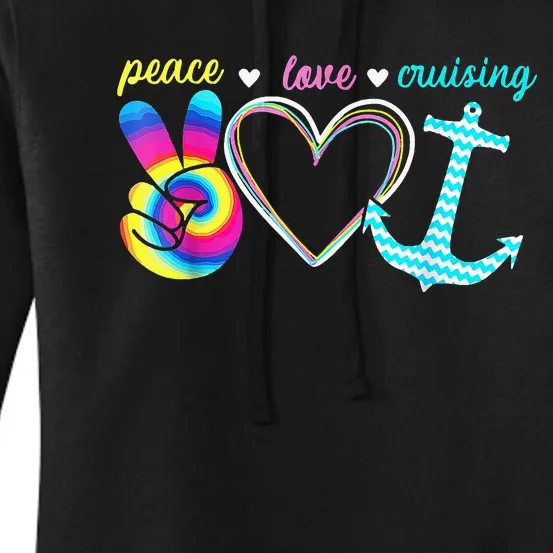 Peace Love Cruising Ship Hippie Floating Ocean Women's Pullover Hoodie