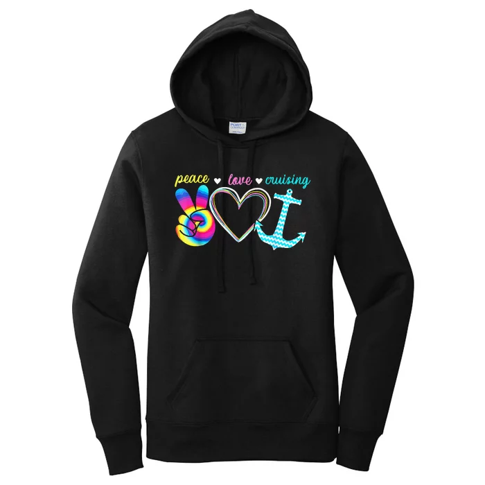 Peace Love Cruising Ship Hippie Floating Ocean Women's Pullover Hoodie