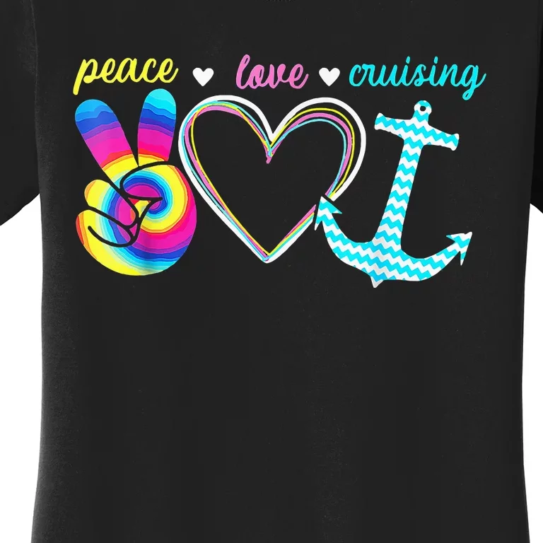 Peace Love Cruising Ship Hippie Floating Ocean Women's T-Shirt