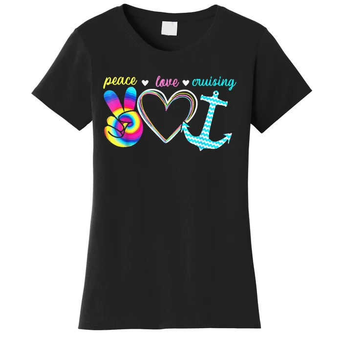 Peace Love Cruising Ship Hippie Floating Ocean Women's T-Shirt