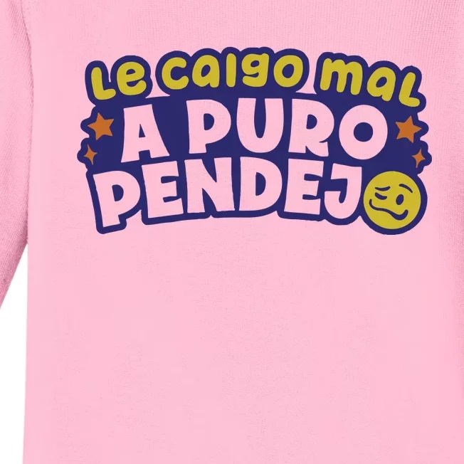 Playera Le Caigo Mal A Puro Pendejo Okchicas Baby Long Sleeve Bodysuit