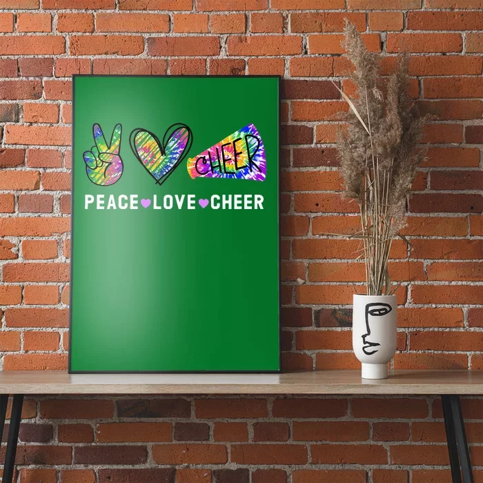 Peace Love Cheer Tie Dye Cheerleading for Cheerleader Cute Poster