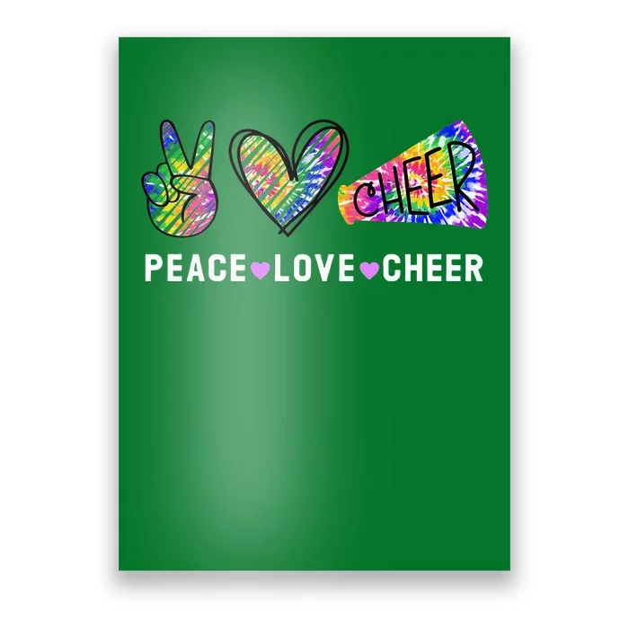 Peace Love Cheer Tie Dye Cheerleading for Cheerleader Cute Poster