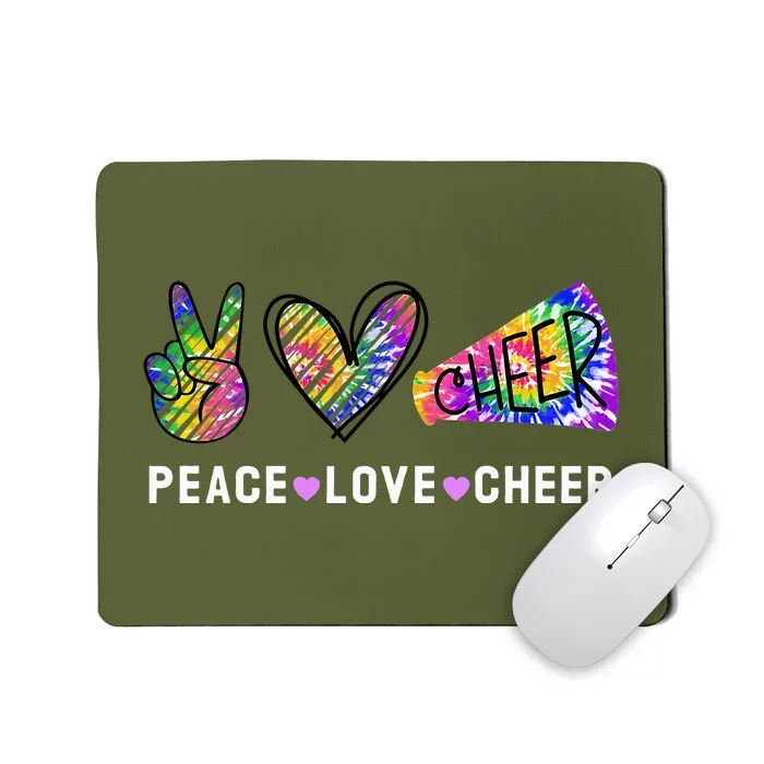 Peace Love Cheer Tie Dye Cheerleading for Cheerleader Cute Mousepad