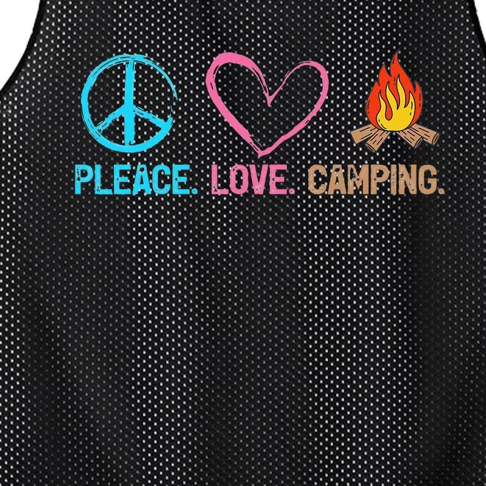 Peace Love Camp Lover Cute Camping Mesh Reversible Basketball Jersey Tank