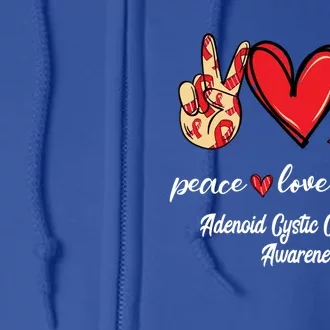 Peace Love Cure Adenoid Cystic Carcinoma Ribbon Awareness Gift Full Zip Hoodie