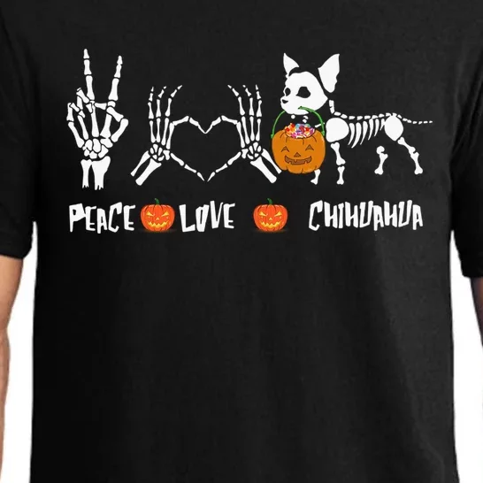 Peace Love Chihuahua Halloween Dog Mug Cute Gift Pajama Set