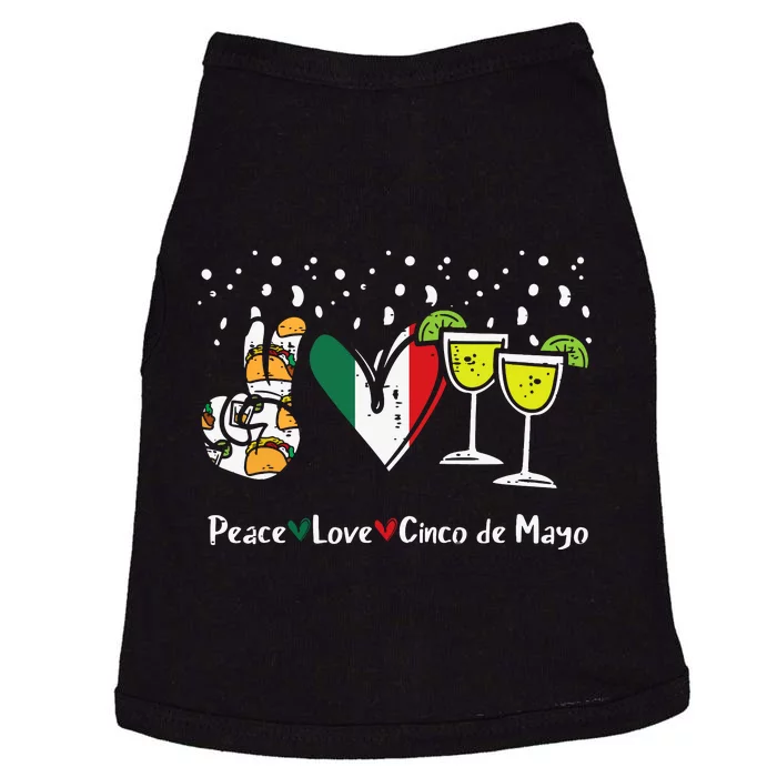 Peace Love Cinco De Mayo Party Fiesta Mexican Women Doggie Tank