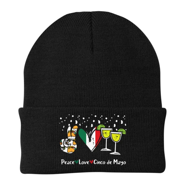 Peace Love Cinco De Mayo Party Fiesta Mexican Women Knit Cap Winter Beanie