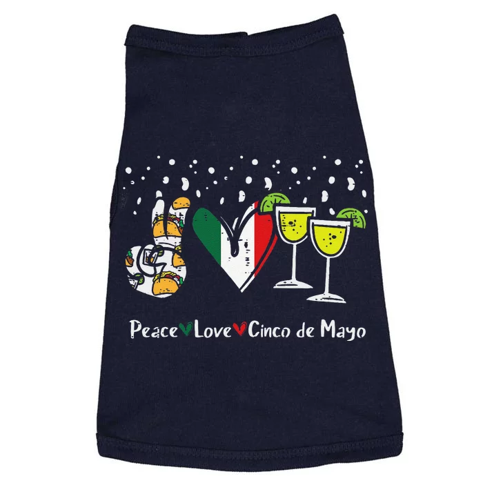 Peace Love Cinco De Mayo Party Fiesta Mexican Doggie Tank