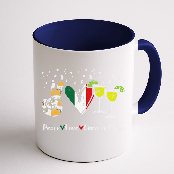 Peace Love Cinco De Mayo Party Fiesta Mexican Front & Back Coffee Mug