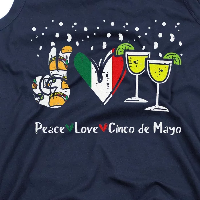 Peace Love Cinco De Mayo Party Fiesta Mexican Tank Top