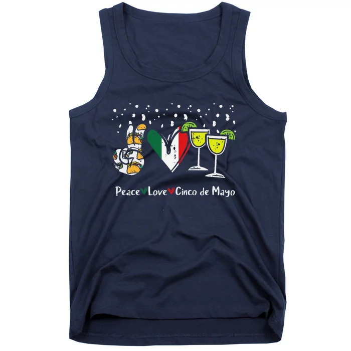 Peace Love Cinco De Mayo Party Fiesta Mexican Tank Top