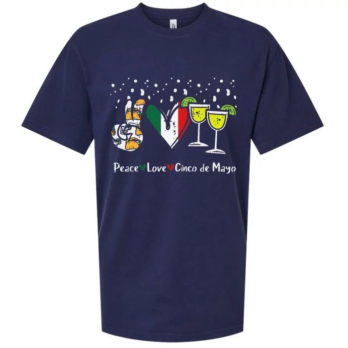 Peace Love Cinco De Mayo Party Fiesta Mexican Sueded Cloud Jersey T-Shirt