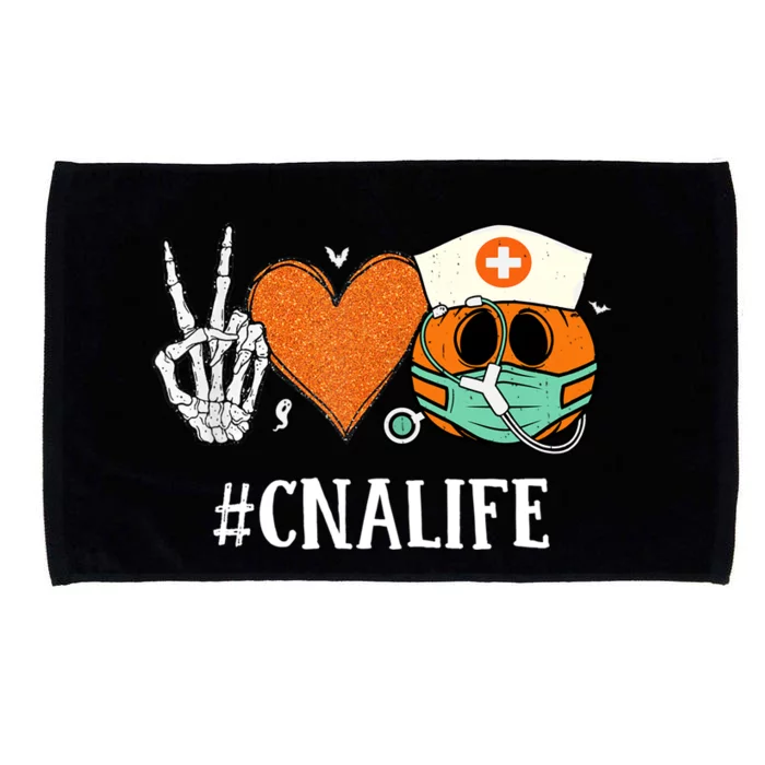 Peace Love Cna Halloween Nurse Certified Nursing Assistant Gift Microfiber Hand Towel