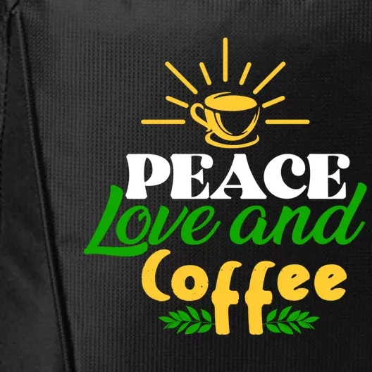 Peace Love & Coffee Motif City Backpack